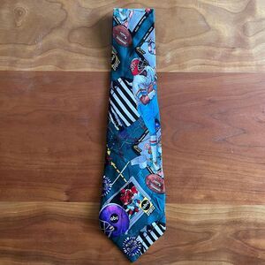 Vintage 90s Nicole Miller Monday Night Football Silk Tie